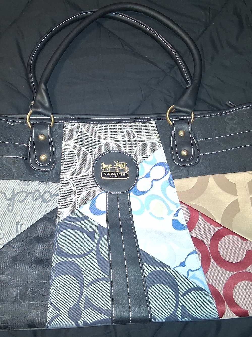 *RARE LARGE* Vintage Coach Y2K Patchwork Signature Tote in Multi-Color